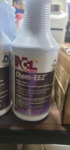 DESCRIPTION: (6) HEAVY DUTY DEGREASER CLEANER CONCENTRATE BRAND/MODEL: NCL CHEM-EEZ RETAIL$: $15.25 EA SIZE: 32 OZ QTY: 6