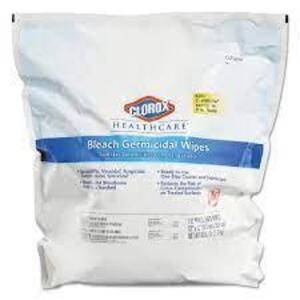 DESCRIPTION: (1) BLEACH GERMICIDAL WIPES BRAND/MODEL: CLOROX HEALTHCARE RETAIL$: $60.00 EA SIZE: 110 PREMOISTENED QTY: 1