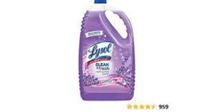 DESCRIPTION: (1) CLEAN AND FRESH MULTI SURFACE CLEANER BRAND/MODEL: LYSOL INFORMATION: LAVENDER RETAIL$: $12.00 EA SIZE: 1 GALLON QTY: 1