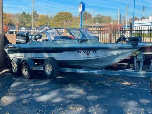 1991 RANGER 397V FISHING BOAT WITH TRAILER AND MERCURY 200 HP OUTBOARD MOTOR