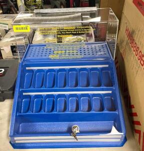 SCREWDRIVER / MISC TOOL AND HARDWARE CASE WITH KEY INCLUDED