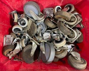 LARGE TOTE OF ASSORTED CASTERS