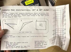 (4) 48" TOMATO PENS (2, 2 PACKS)