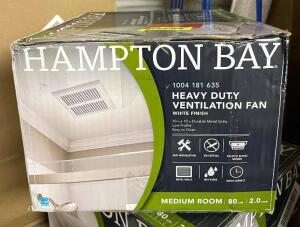 (2) HAMPTON BAY HEAVY DUTY VENTILATION FANS FOR MEDIUM SIZED ROOM