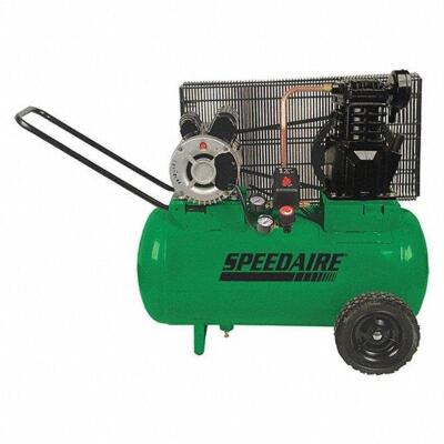 DESCRIPTION: (1) PORTABLE AIR COMPRESSOR BRAND/MODEL: SPEEDAIRE #1NNF6 INFORMATION: GREEN RETAIL$: $928.12 EA SIZE: 33"L 19.5"W 31"H QTY: 1