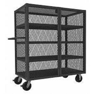 DESCRIPTION: (1) MESH SECURITY ROLLING CART BRAND/MODEL: DURHAM MFG #HTL-3660-DD-4-95 RETAIL$: $1678.96 EA SIZE: 48X60X36 QTY: 1