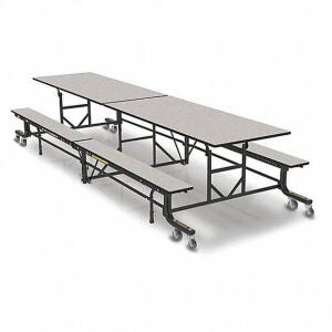 DESCRIPTION: (1) FOLDING BENCH TABLE WITH SEATING BRAND/MODEL: PALMER HAMILTON #60PP05 INFORMATION: GRAY GLACE RETAIL$: $2255.85 EA SIZE: 145 IN WD, 5