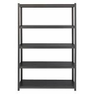 DESCRIPTION: (1) RIVET SHELVING, 5 SHELF STORAGE RACK BRAND/MODEL: IRON HORSE #20998 INFORMATION: GUNMETAL GRAY/BLACK RETAIL$: $112.85 EA SIZE: 72"H 4