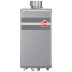 DESCRIPTION: (1) TANKLESS WATER HEATER BRAND/MODEL: RHEEM-RUUD/RTG-84DVLN INFORMATION: NATURAL GAS/11,000 TO 180,000 BTUH RETAIL$: 1,086.74 SIZE: 25-5