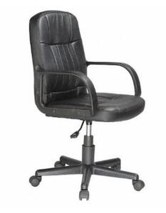 DESCRIPTION (1) COMFORT DESK CHAIR BRAND/MODEL 60-5607M ADDITIONAL INFORMATION BLACK/MID-BACK/LEATHER/RETAILS AT $124.99 SIZE 15-19"H X 22-1/2"W X 19"