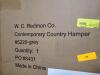 DESCRIPTION: (1) CONTEMPORARY COUNTRY HAMPER BRAND/MODEL: REDMON #5220 INFORMATION: GREY RETAIL$: $89.95 EA SIZE: 18"L x 11.25"W x 23.25"H QTY: 1 - 2