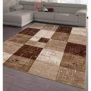 City Collection Brown Squares 5 ft. x 7 ft. Indoor Area Rug