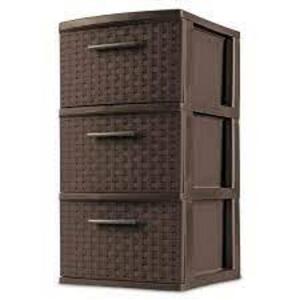 DESCRIPTION: (1) 3 DRAWER WIDE WEAVE TOWER BRAND/MODEL: STERILITE #2630 RETAIL$: $28.98 EA SIZE: 24 Inches (H) x 12.62 Inches (W) x 15 Inches (D) QTY: