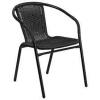 DESCRIPTION: (2) RATTAN INDOOR/OUTDOOR STACKABLE CHAIRS BRAND/MODEL: FLASH FURNITURE INFORMATION: BLACK RETAIL$: $129.00 TOTAL QTY: 2