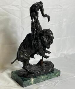 FREDERIC REMINGTON "BUFFALO HORSE" BRONZE SCULPTURE