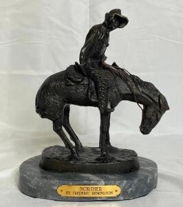 FREDERIC REMINGTON "NORTHER" BRONZE SCULPTURE