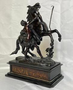 D'APRES GUILLAUME COUSTO "CHEVAUX DE MARLY" BRONZE SCULPTURE