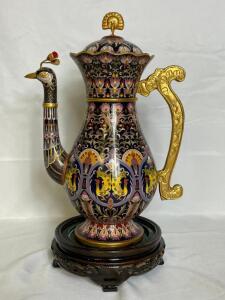 DECORATIVE CLOISONNE TEA POT