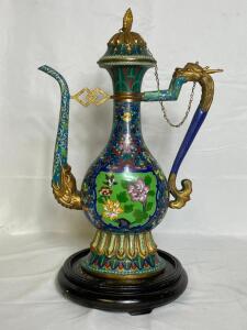 DECORATIVE CLOISONNE TEA POT