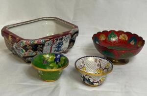 (4) - PC. PORCELAIN DISH AND PLANTER SET