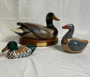 (3) - PC. "DUCKS UNLIMITED" - DUCK STATUE SET