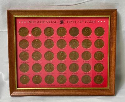 FRAMED PRESIDENTIAL HALL OF FAME COIN SET