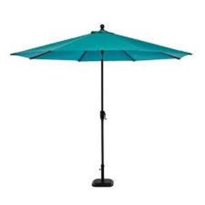 10 ft. Aluminum Auto-Tilt Market Outdoor Patio Umbrella in Emerald Coast ((UMBRELLA AND TOP POLE ONLY)