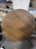 DESCRIPTION: (1) ROUND WOODEN TABLE TOP BRAND/MODEL: THRESHOLD BELL CANYON INFORMATION: ESPRESSO RETAIL$: $440.00 EA SIZE: JUST TABLE TOP QTY: 1 - 2