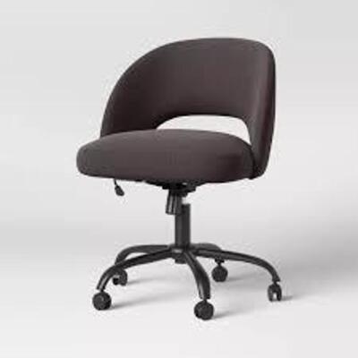 DESCRIPTION: (1) MID CENTURY SWIVEL OFFICE CHAIR BRAND/MODEL: PROJECT 62 INFORMATION: GALLES, BLACK METAL FINISH RETAIL$: $162.00 EA SIZE: 31-35" H 24