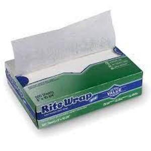 DESCRIPTION: (2) CASES OF (12) BOXES OF INTERFOLDED LIGHTWEIGHT DELI WRAP BRAND/MODEL: DIXIE RITE-WRAP #RW66 RETAIL$: $153.13 PER CASE SIZE: 6" X 10.7