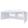 WINADO 20 ft. x 10 ft. White Straight Leg Party Tent with 2 Walls & 2 Windows