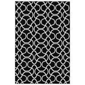 DESCRIPTION: (1) AREA RUG BRAND/MODEL: MAINSTAYS INFORMATION: DRIZZLE BLACK WHITE RETAIL$: $31.45 EA SIZE: 7X5 QTY: 1