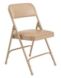 DESCRIPTION (4) NATIONAL PUBLIC SEATING FOLDING CHAIR BRAND/MODEL 1201 ADDITIONAL INFORMATION BEIGE/PADDED/RETAILS AT $27.75 EACH SIZE 18.75"W X 20.25