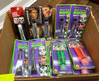 LARGE ASSORTMENT OF HALLOWEEN MAKEUP AND HAIR DYE KITS)