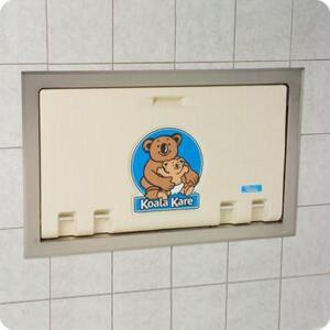 HORIZONTAL RECESS MOUNTED CHANGING STATION WITH STAINLESS STEEL TRIM