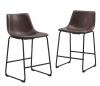 (2) WALKER EDISON LEATHER COUNTER STOOL