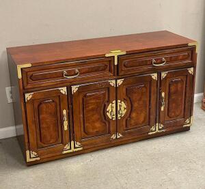 VINTAGE BERNHARDT "SHIBUI" COLLECTION - CHINOISERIE ROSEWOOD CREDENZA