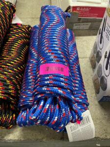 (3) SECTIONS OF DIAMOND BRAID POLU ROPE 100' X 3/8"