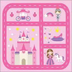 (3) Princess Play Town Pink 4 ft. x 4 ft. Kids Rug Plus Toy Set
