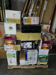 (1) PALLET OF ASSORTED NON WORKING/ MISSING HARDWARE/ BROKEN SHADES LIGHT FIXTURES.