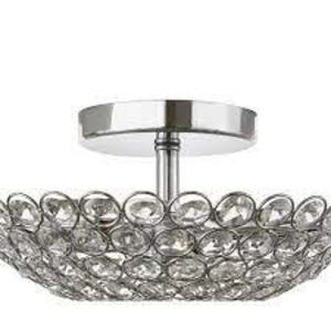 Barclay 11 in. 2-Light Chrome and Crystal Semi-Flush Mount