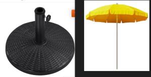 DESCRIPTION: (1) UMBRELLA AND STAND BRAND/MODEL: YAHEETECH INFORMATION: YELLOW UMBRELLA, BLACK STAND RETAIL$: $120.00 TOTAL QTY: 1