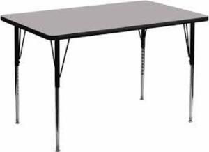 DESCRIPTION: (1) ACTIVITY TABLE BRAND/MODEL: FLASH FURNITURE #XU-A3672-REC-OAKGY-THER-GG INFORMATION: GRAY RETAIL$: $496.93 EA SIZE: 36"W X 72"L QTY: