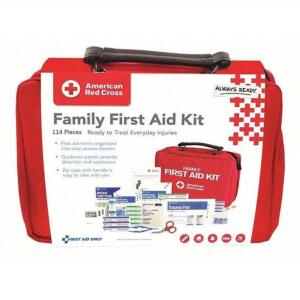 DESCRIPTION: (2) FIRST AID KIT BRAND/MODEL: AMERICAN RED CROSS #36M325 INFORMATION: RED RETAIL$: $66,58 EA SIZE: SERVES 25 PEOPLE QTY: 2