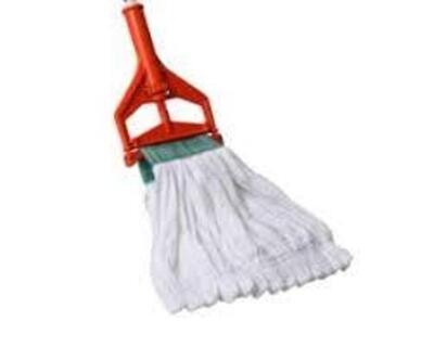 DESCRIPTION: (6) LOOPED END WET MOP HEAD BRAND/MODEL: MICRONOVA INFORMATION: WHITE WITH GREEN RETAIL$: $10.79 EA QTY: 6