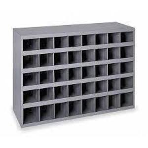 DESCRIPTION: (1) PIGEONHOLE BIN UNIT BRAND/MODEL: DURHAM #3W126 INFORMATION: GRAY RETAIL$: $204.61 EA SIZE: 34 IN X 12 IN X 24 IN, 40 COMPARTMENTS QTY