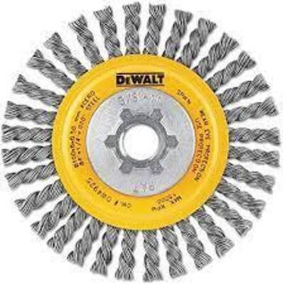 DESCRIPTION: (12) ARBOR CARBON STRINGER WHEEL BRAND/MODEL: DEWALT #DW4925B RETAIL$: $7.90 PER WHEEL SIZE: 4" X 5/8" -11 QTY: 12