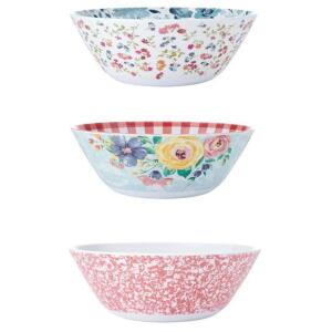 DESCRIPTION: (3) SALAD BOWLS BRAND/MODEL: PIONEER WOMAN INFORMATION: ASSORTED PATTERNS RETAIL$: $24.97 TOTAL SIZE: 10" QTY: 3