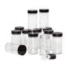 DESCRIPTION: (12) SPICE UTILITY JARS BRAND/MODEL: KAMENSTEIN INFORMATION: CLEAR, BLACK CAP RETAIL$: $17.29 TOTAL SIZE: 3 OZ QTY: 12