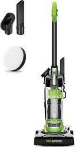 DESCRIPTION: (1) ULTRA LIGHTWEIGHT POWERFUL COMPACT VACUUM BRAND/MODEL: EUREKA AIRSPEED INFORMATION: BLACK WITH GREEN RETAIL$: $54.98 EA QTY: 1